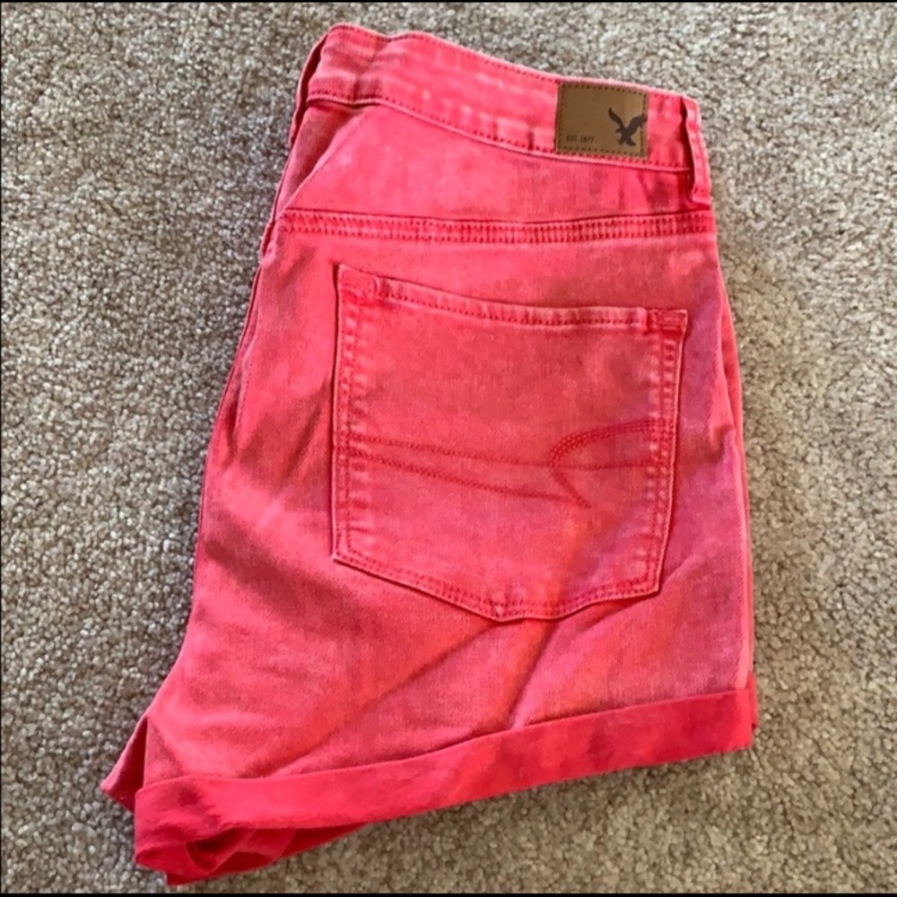 High Waist American Eagle Shorts in Faded Coral